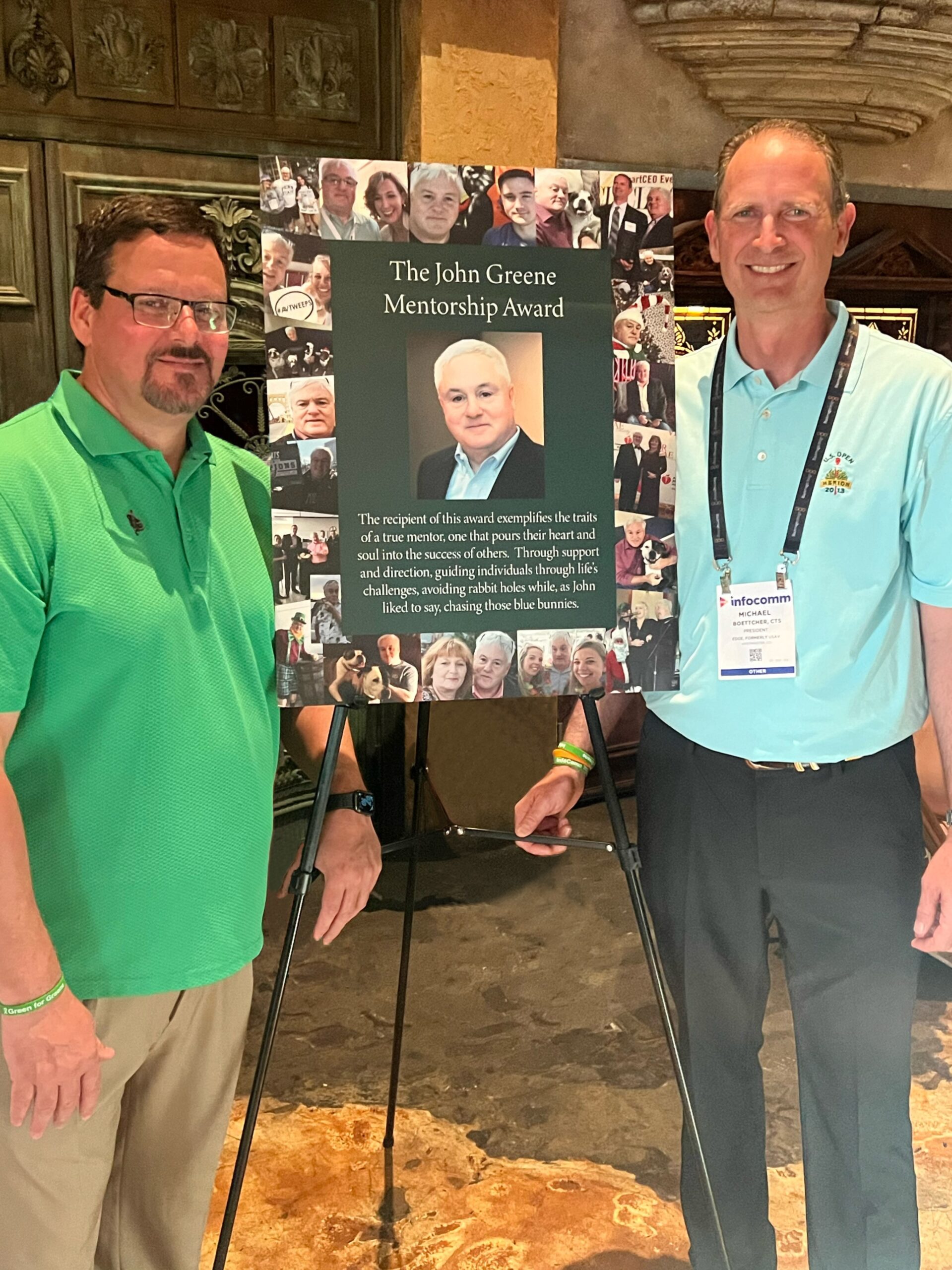 John Greene's son-in-law John McDonald (left); and Mike Boettcher, NSCA Board Member and longtime colleague of John's